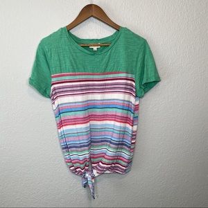 Umgee | Striped Top w/ Tie in‎ the Front